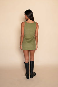 Icon Mini Dress Corduroy - Olive Corduroy