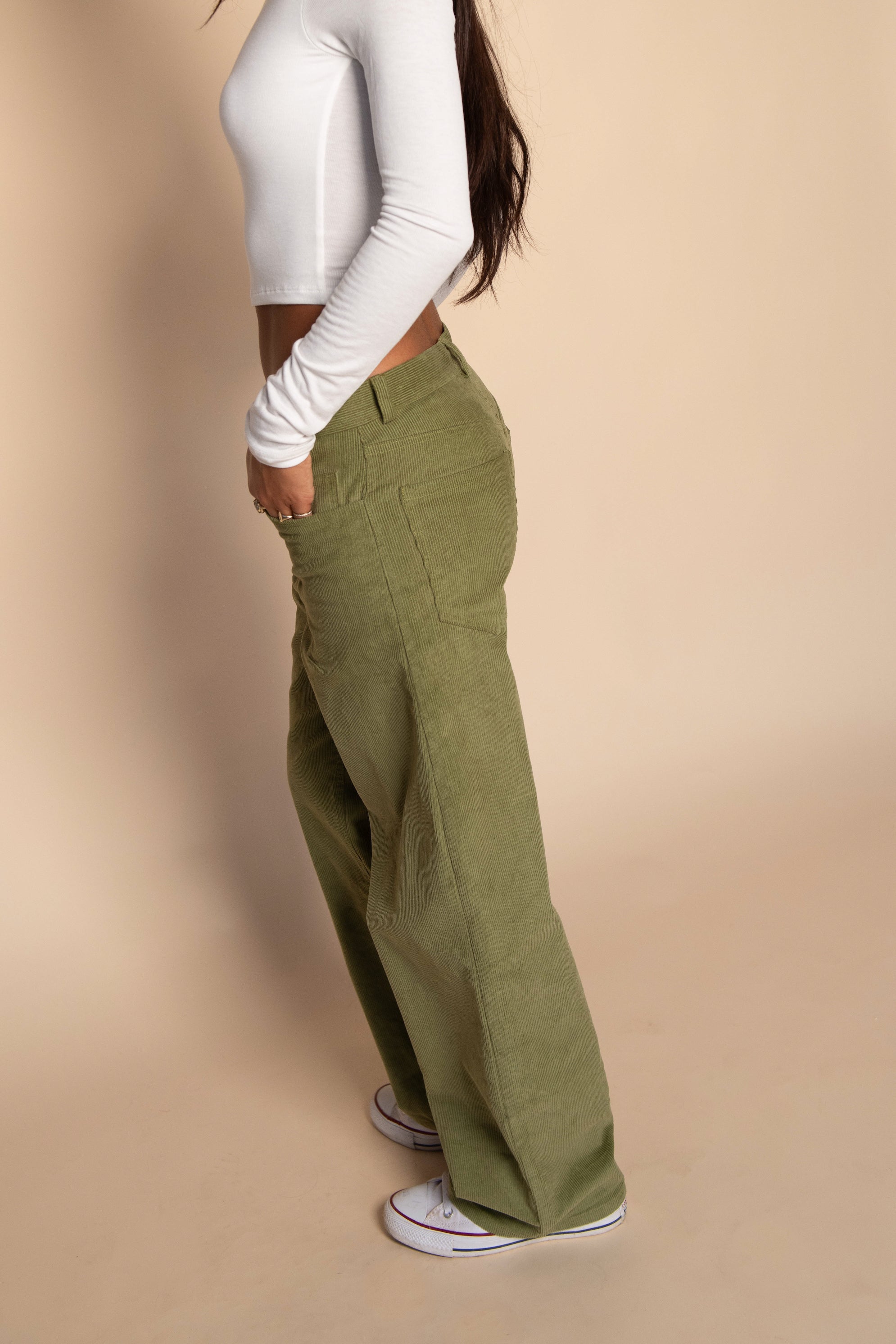 Nara Pants in Olive Corduroy – SKATIE