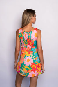 Icon Mini Dress Satin - Flamingo