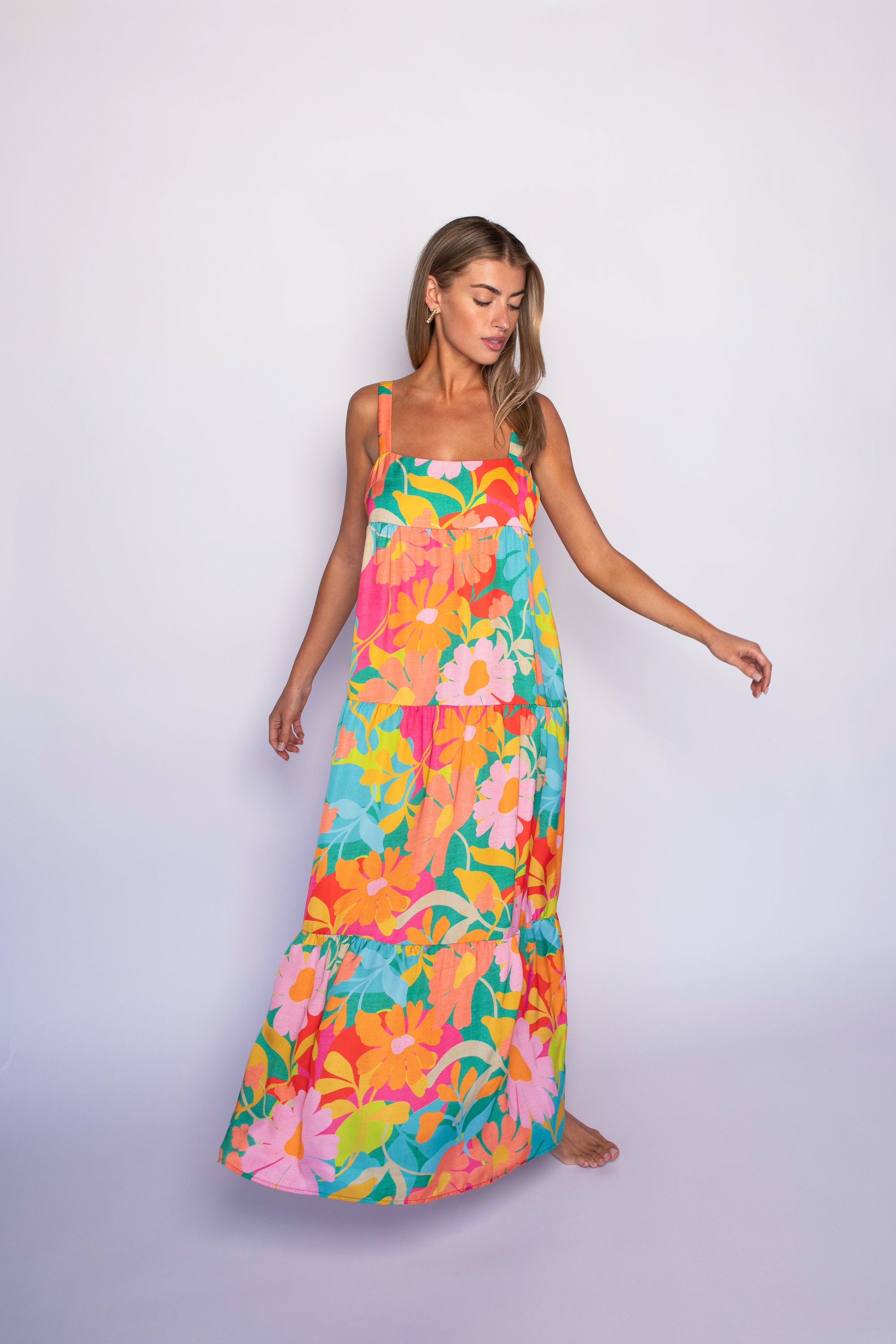 Leo Dress Satin - Flamingo