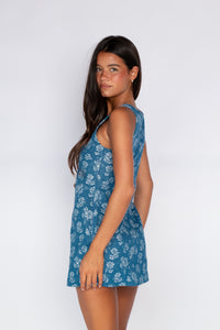 Icon Mini Dress - Floral Denim