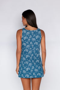 Icon Mini Dress - Floral Denim