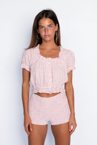 Millie Top - Pink Gingham