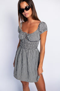 Josephine Mini Dress - Black Gingham