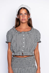 Millie Top - Black Gingham