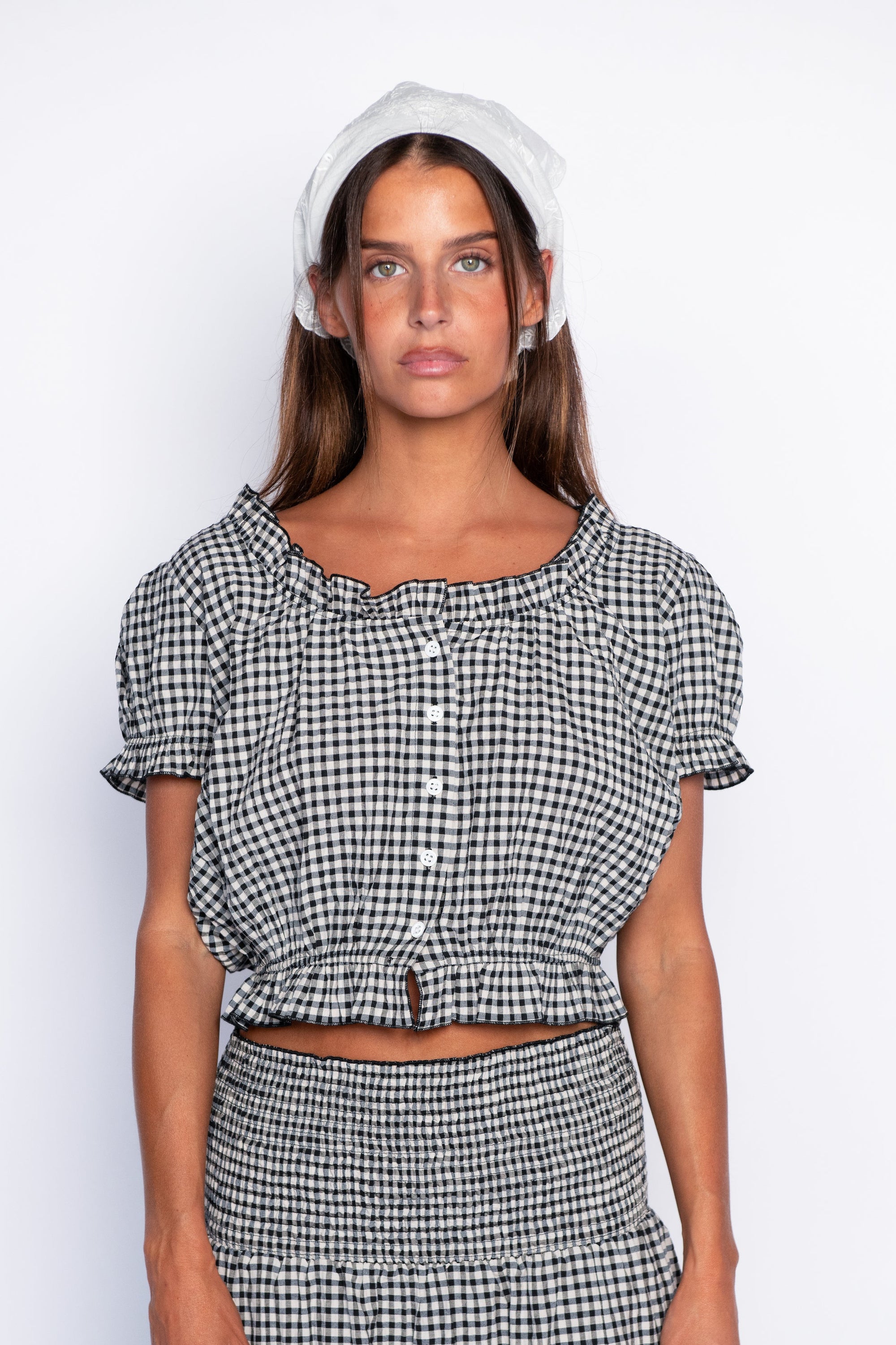 Millie Top - Black Gingham