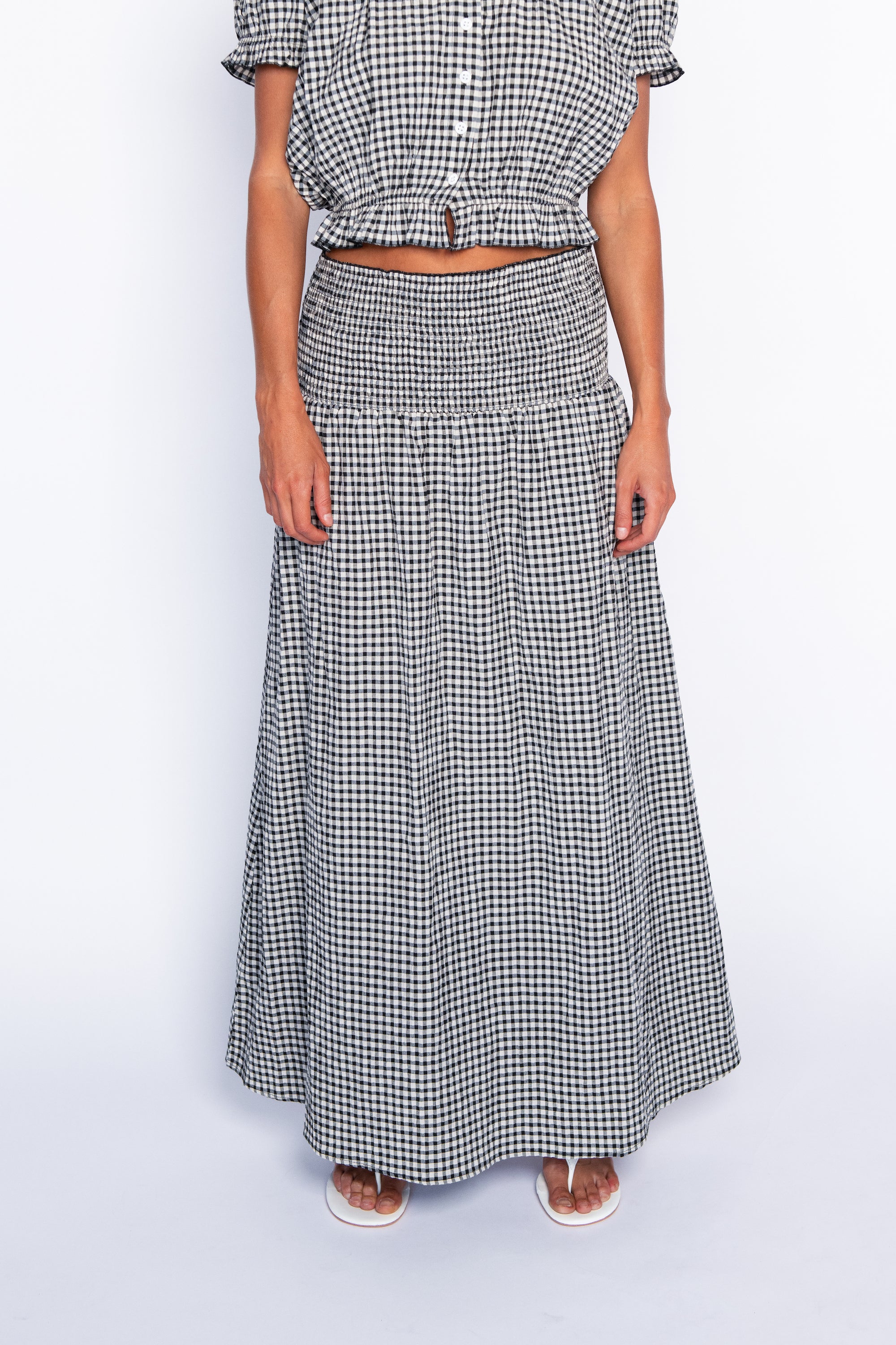 Wren Skirt - Black Gingham