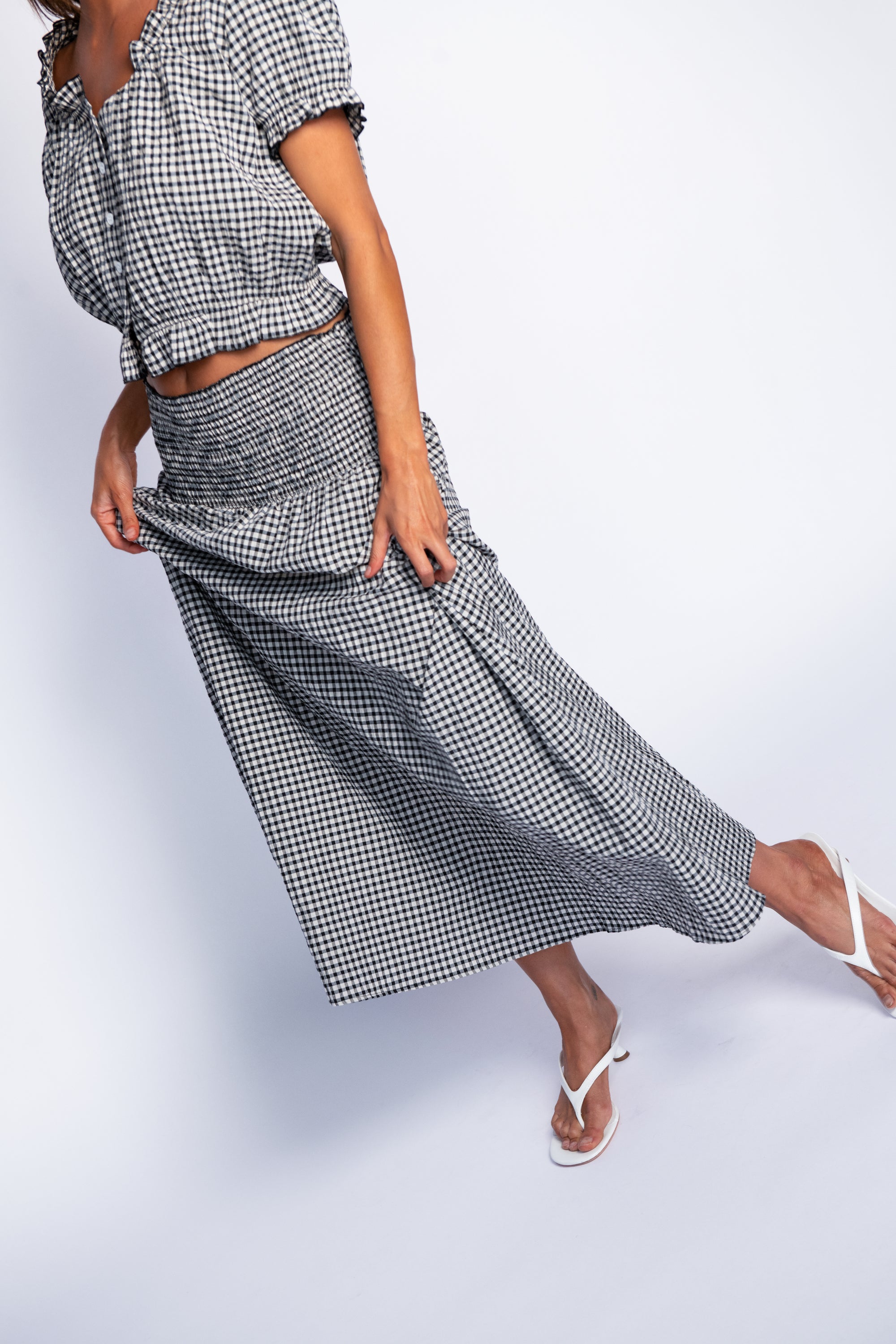 Wren Skirt - Black Gingham