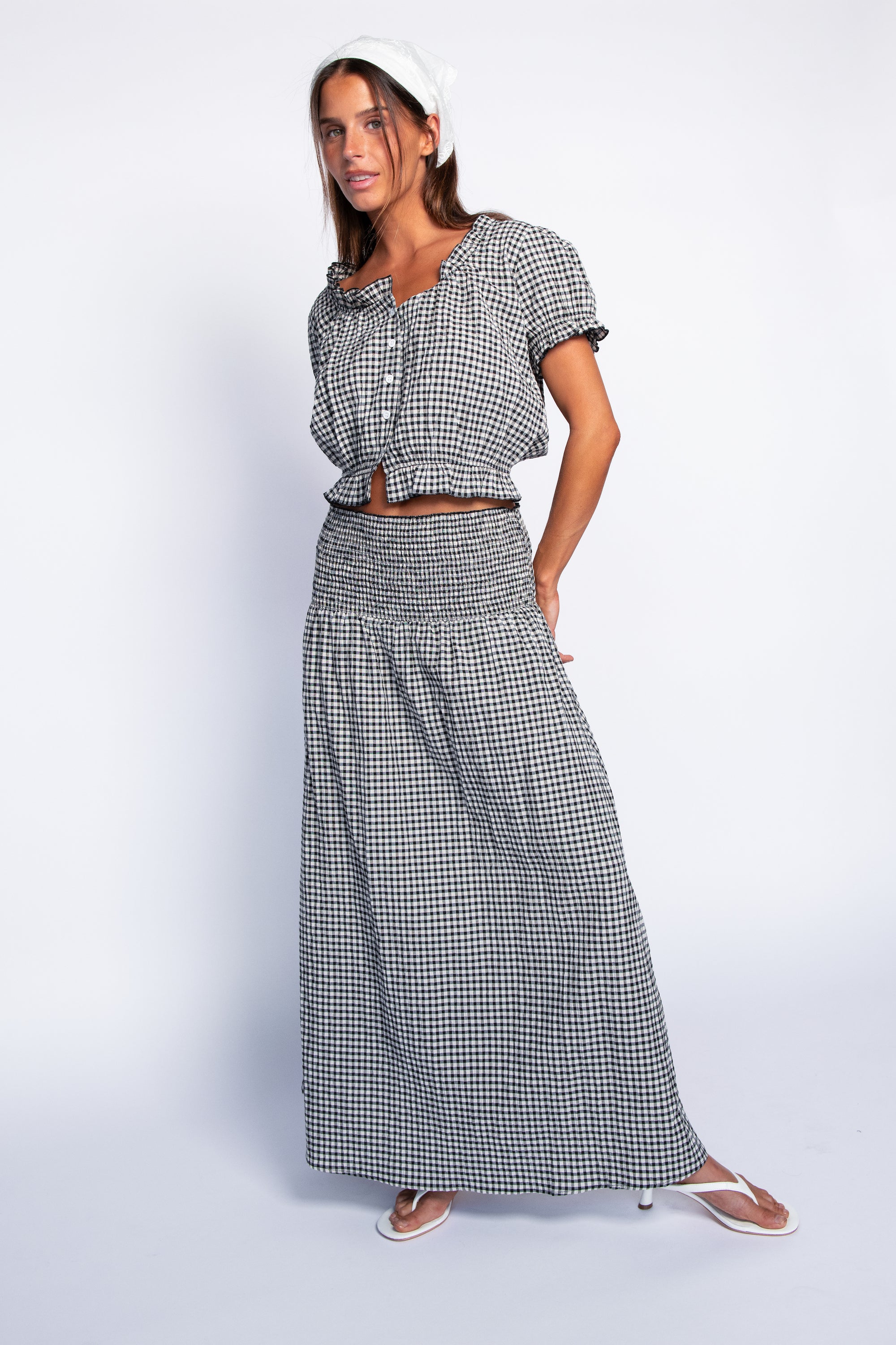 Millie Top - Black Gingham
