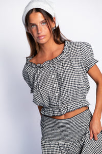 Millie Top - Black Gingham
