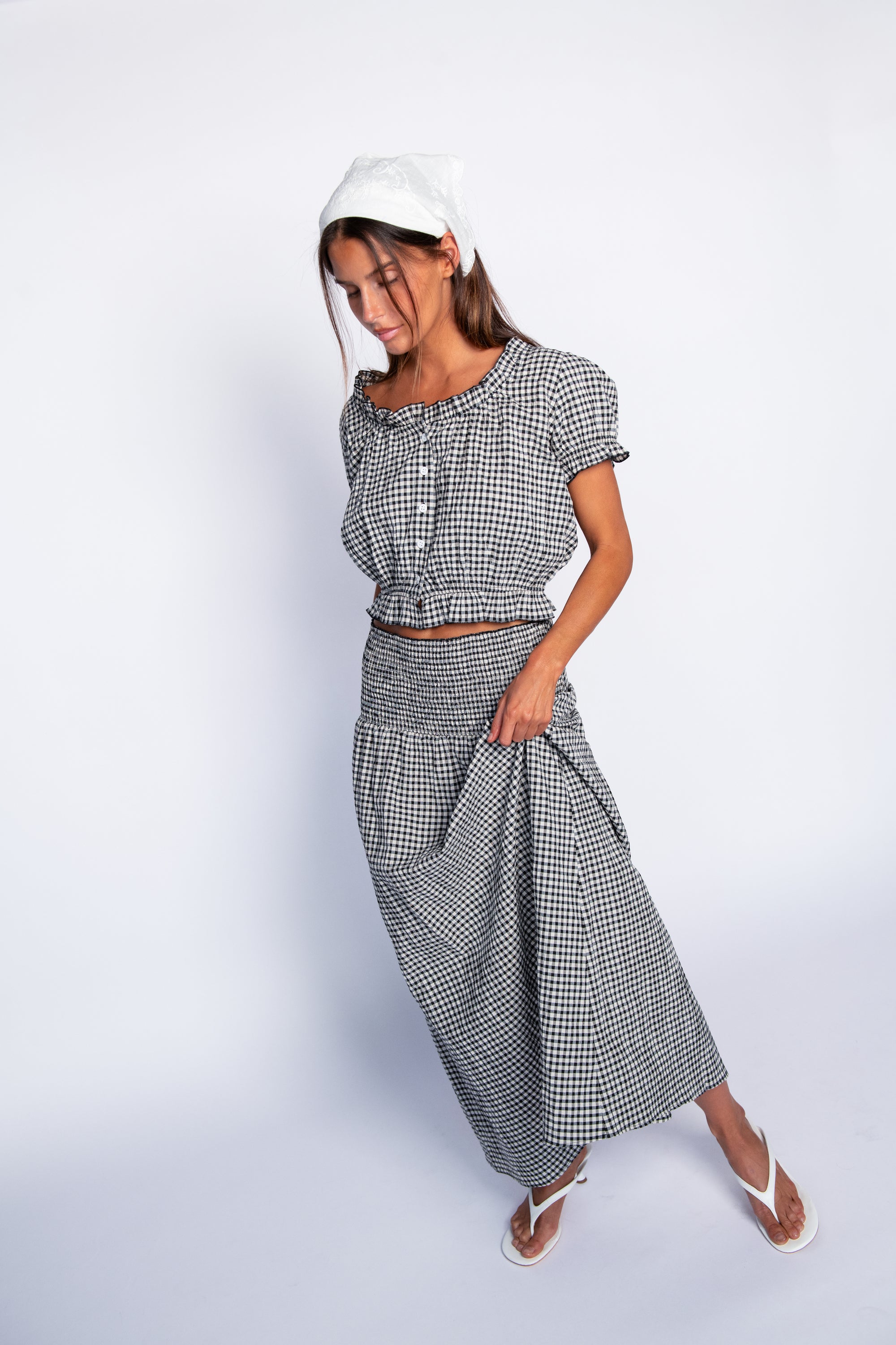 Millie Top - Black Gingham