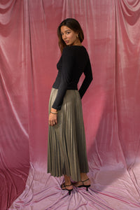 Stella Maxi Skirt Sparkle Jersey - Gold Metallic