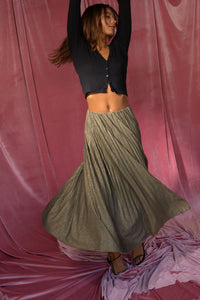 Stella Maxi Skirt Sparkle Jersey - Gold Metallic