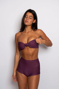 High Waist Bardot Bottom - Dragonfruit