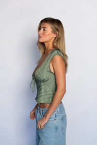 Margaret Top Satin - Meadow