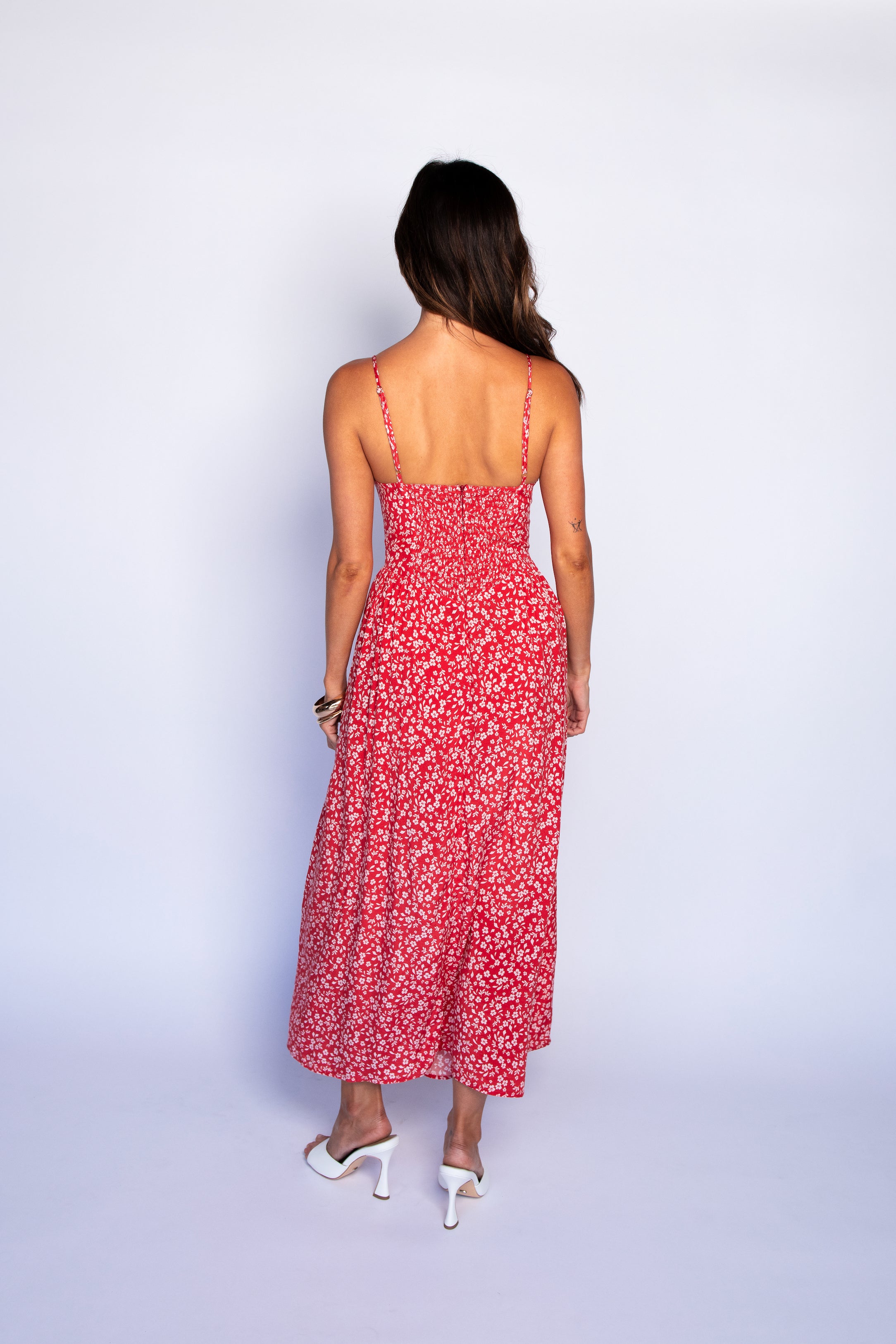 Aurora Midi Dress in Corvette – SKATIE