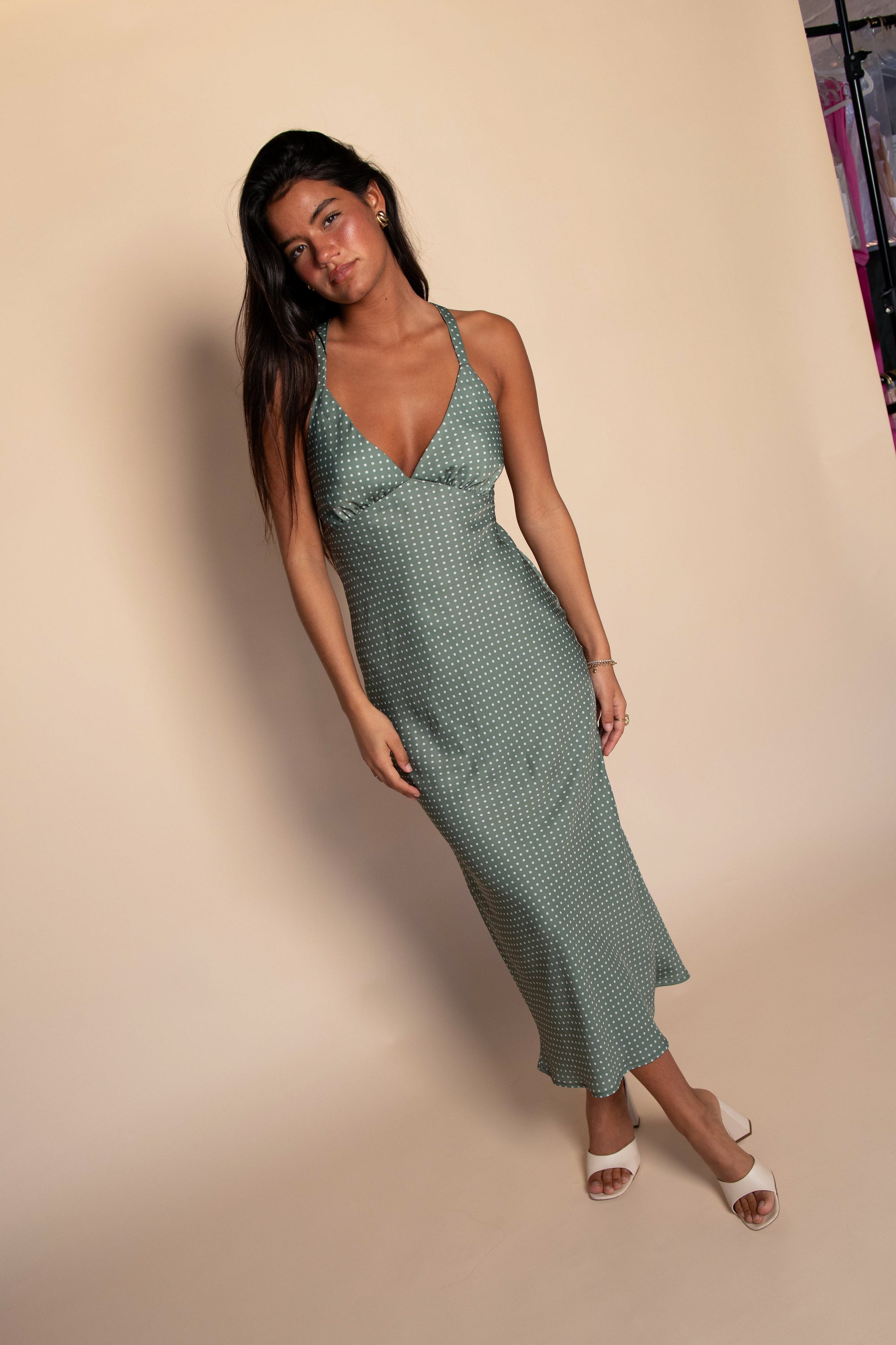 Sabrina Midi Dress Satin - Meadow - Size M | SKATIE Sabrina Midi Dress Satin - Meadow - Size M | SKATIE