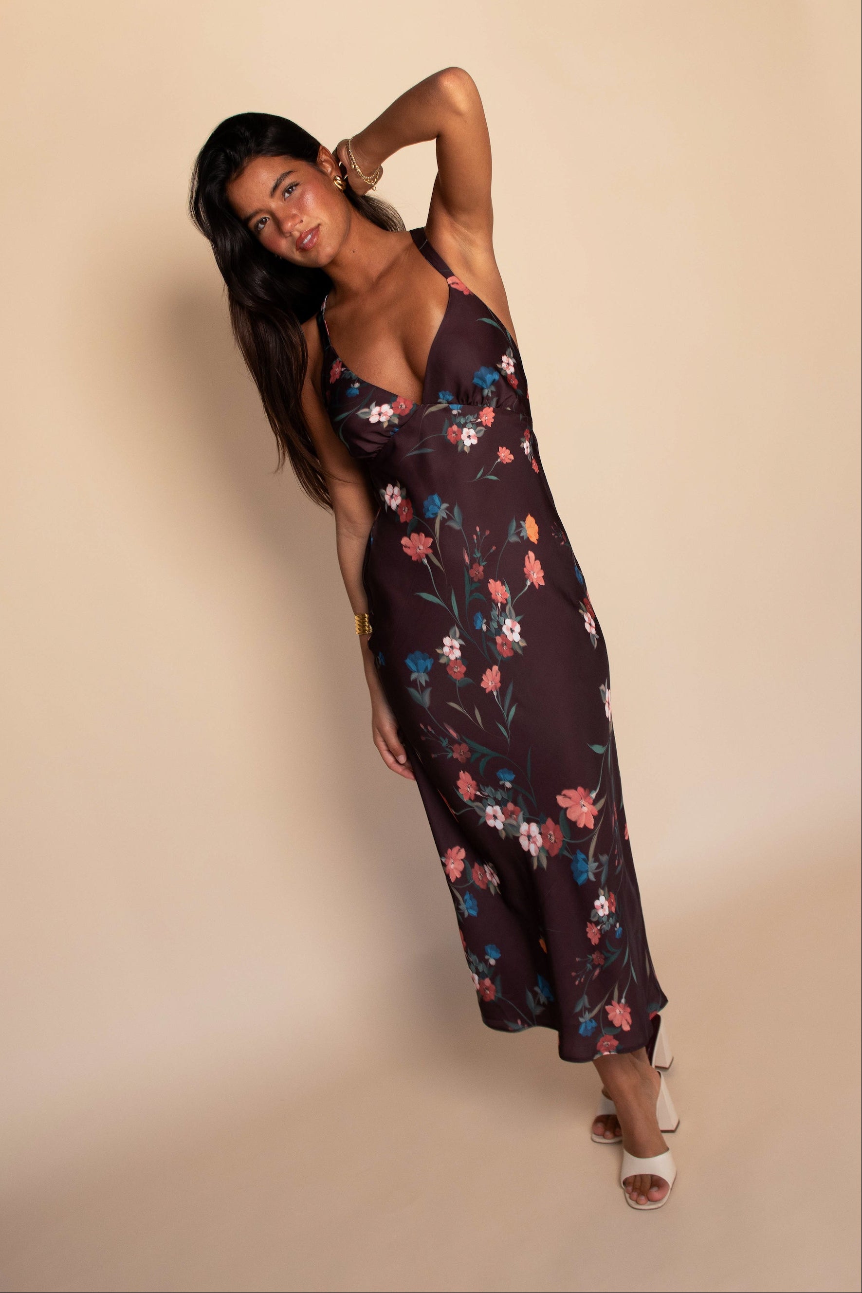 Sabrina Midi Dress Satin - Valley