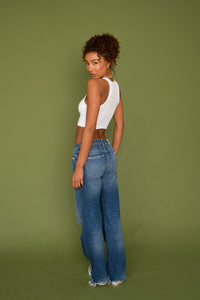 Monica Crop Ribbed - White