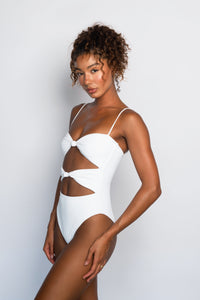 Lisa One Piece - White Micro Ribbed