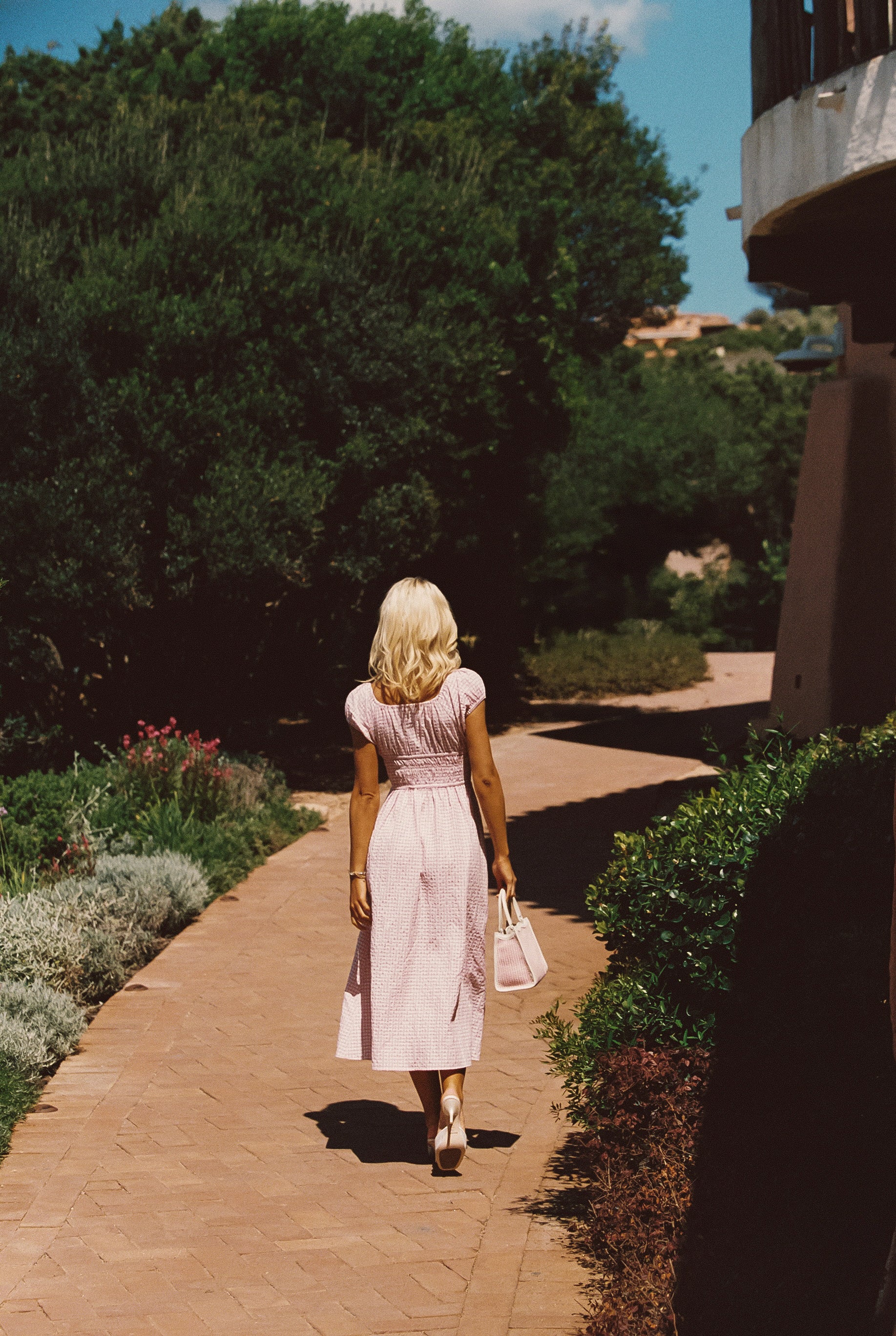 Josephine Midi Dress - Pink Gingham