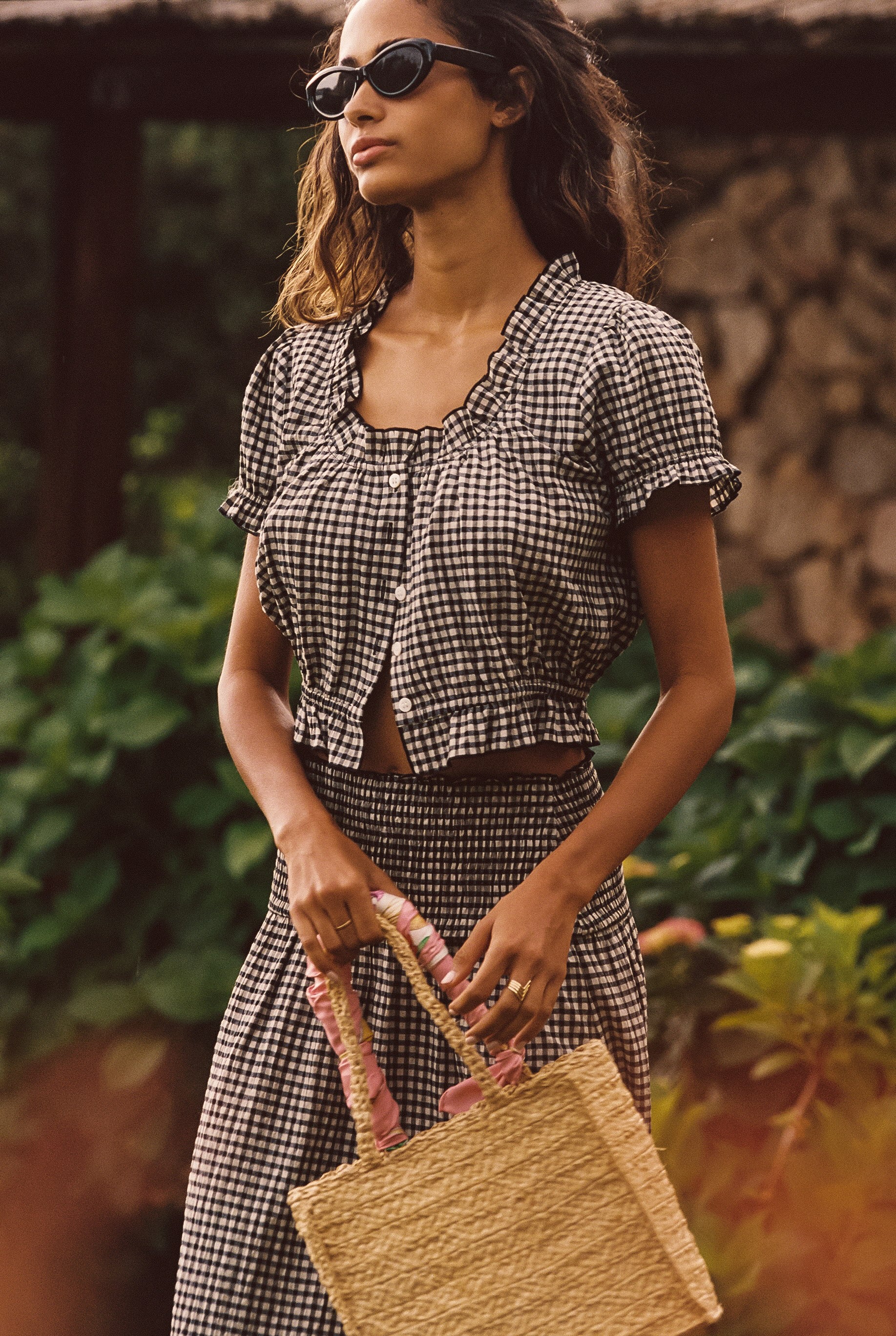 Millie Top - Black Gingham