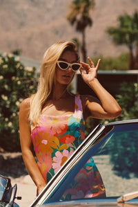 Icon Mini Dress Satin - Flamingo