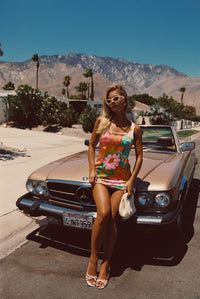 Icon Mini Dress Satin - Flamingo