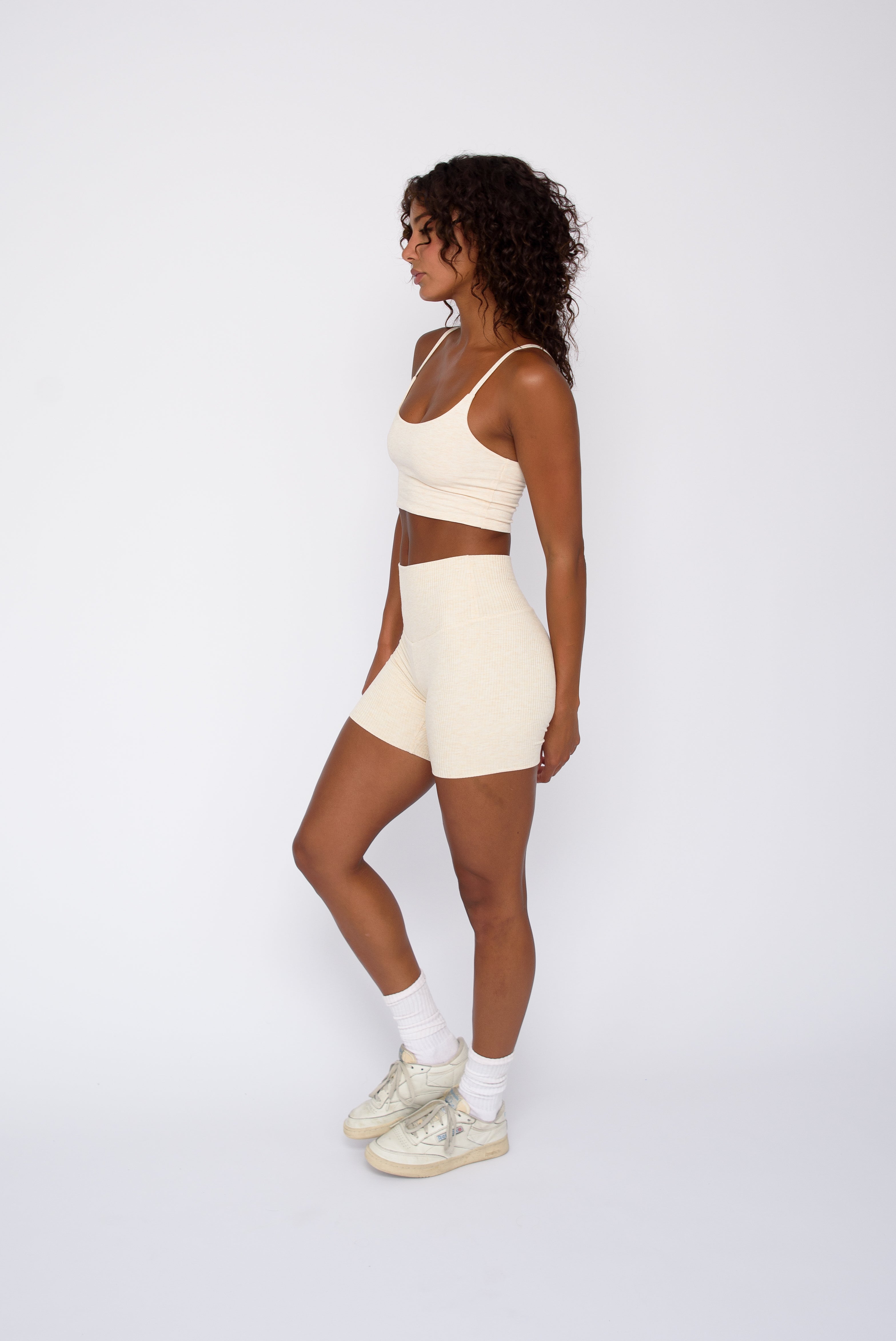 Ribbed Bike Short Latte Skatie