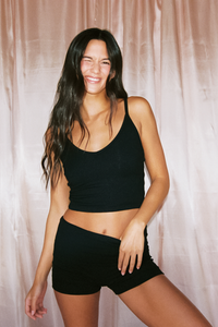 Cozy Short Ribbed - Black