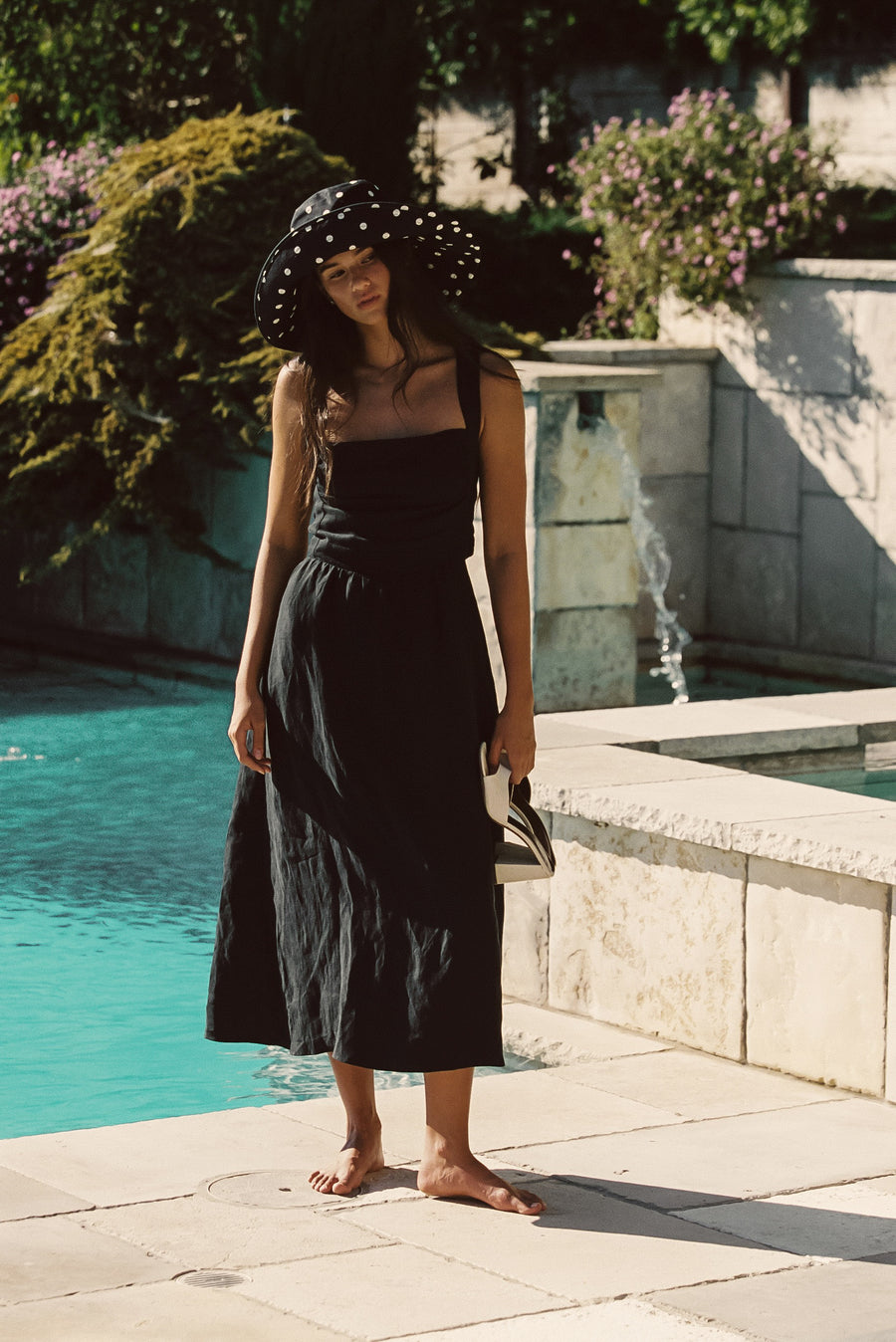 Heidi Dress - Black Linen