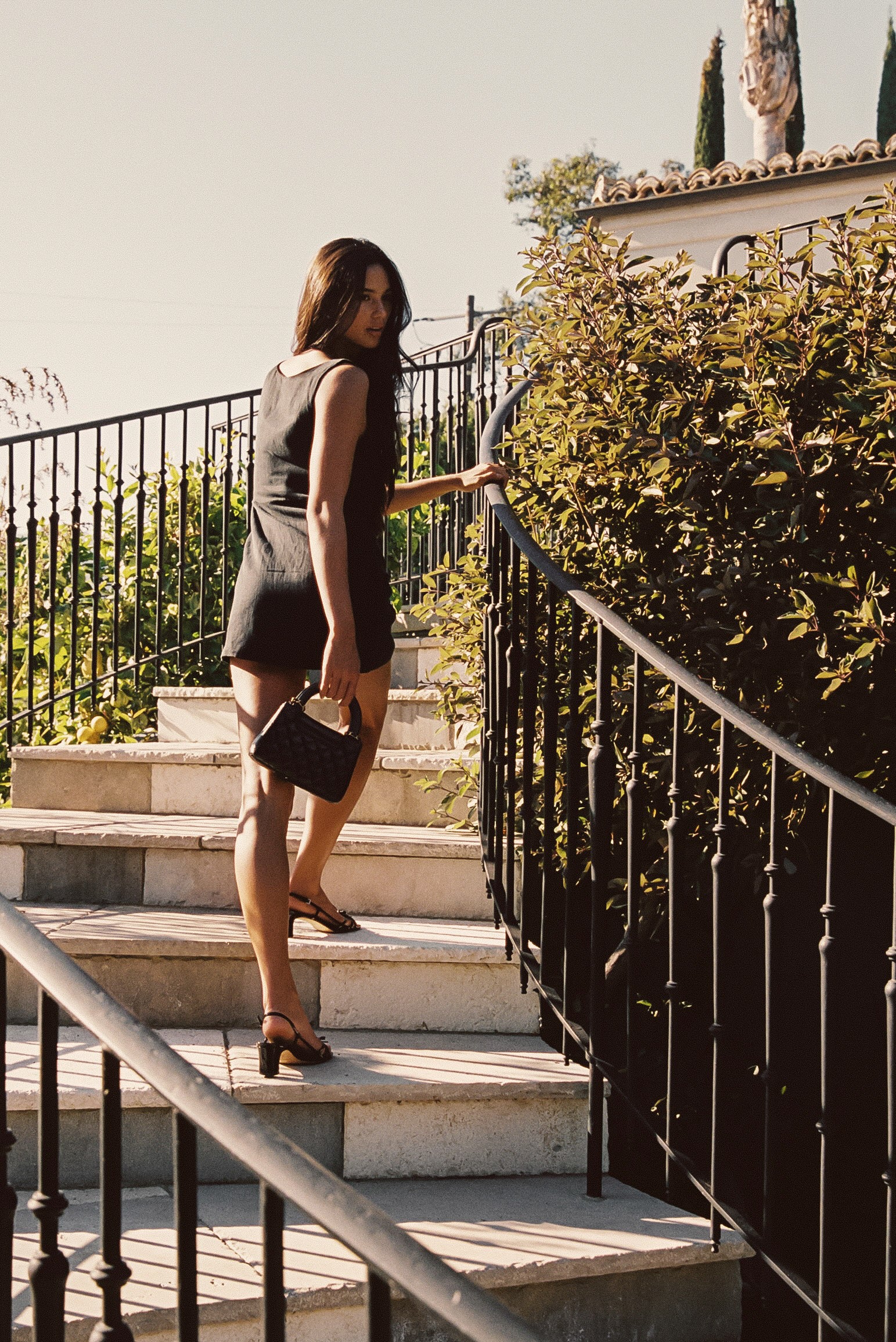 Icon Mini Dress in Black Linen L / Black Linen Icon Mini Dress in Black Linen L / Black Linen