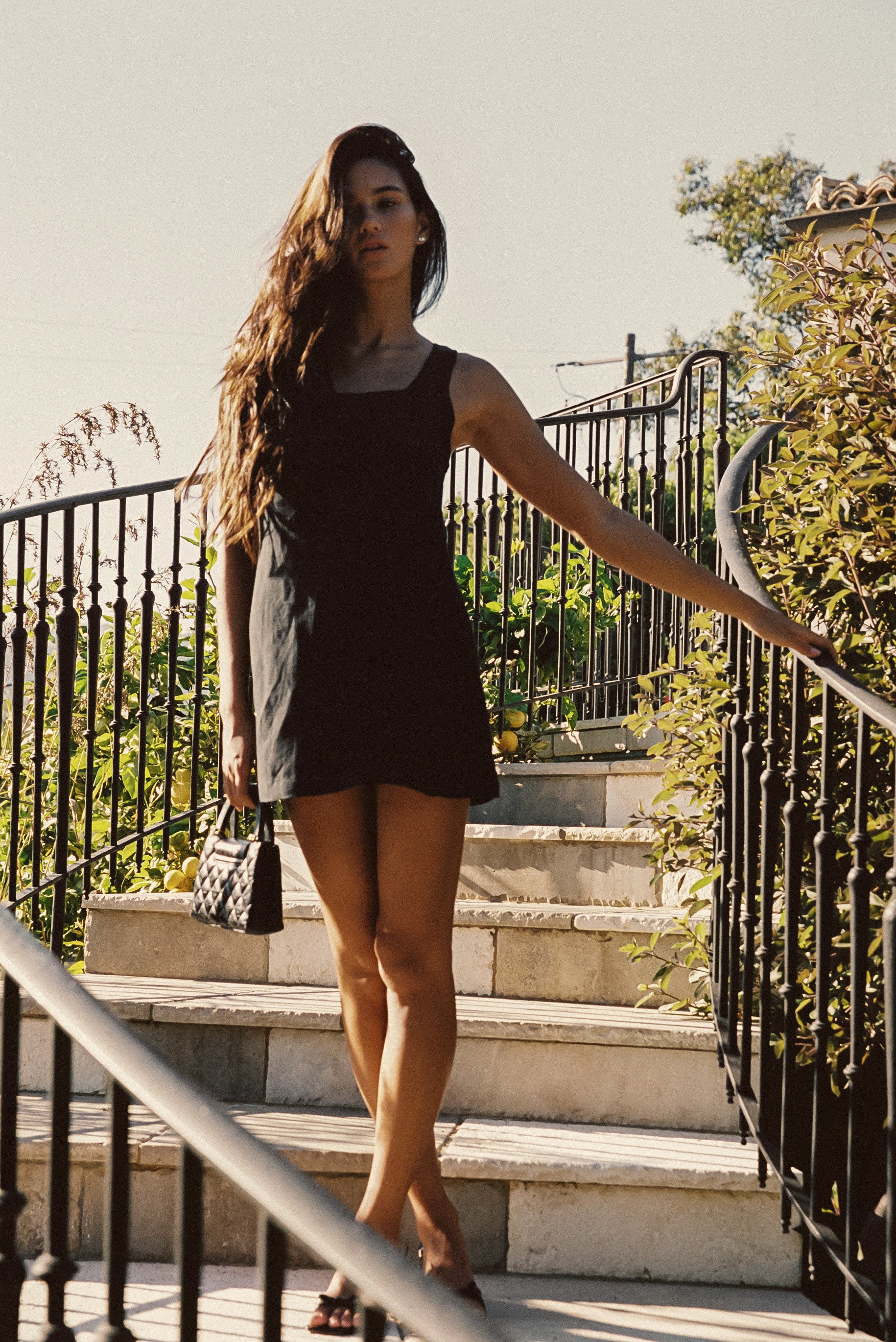 Icon Mini Dress in Black Linen SKATIE Icon Mini Dress in Black Linen SKATIE