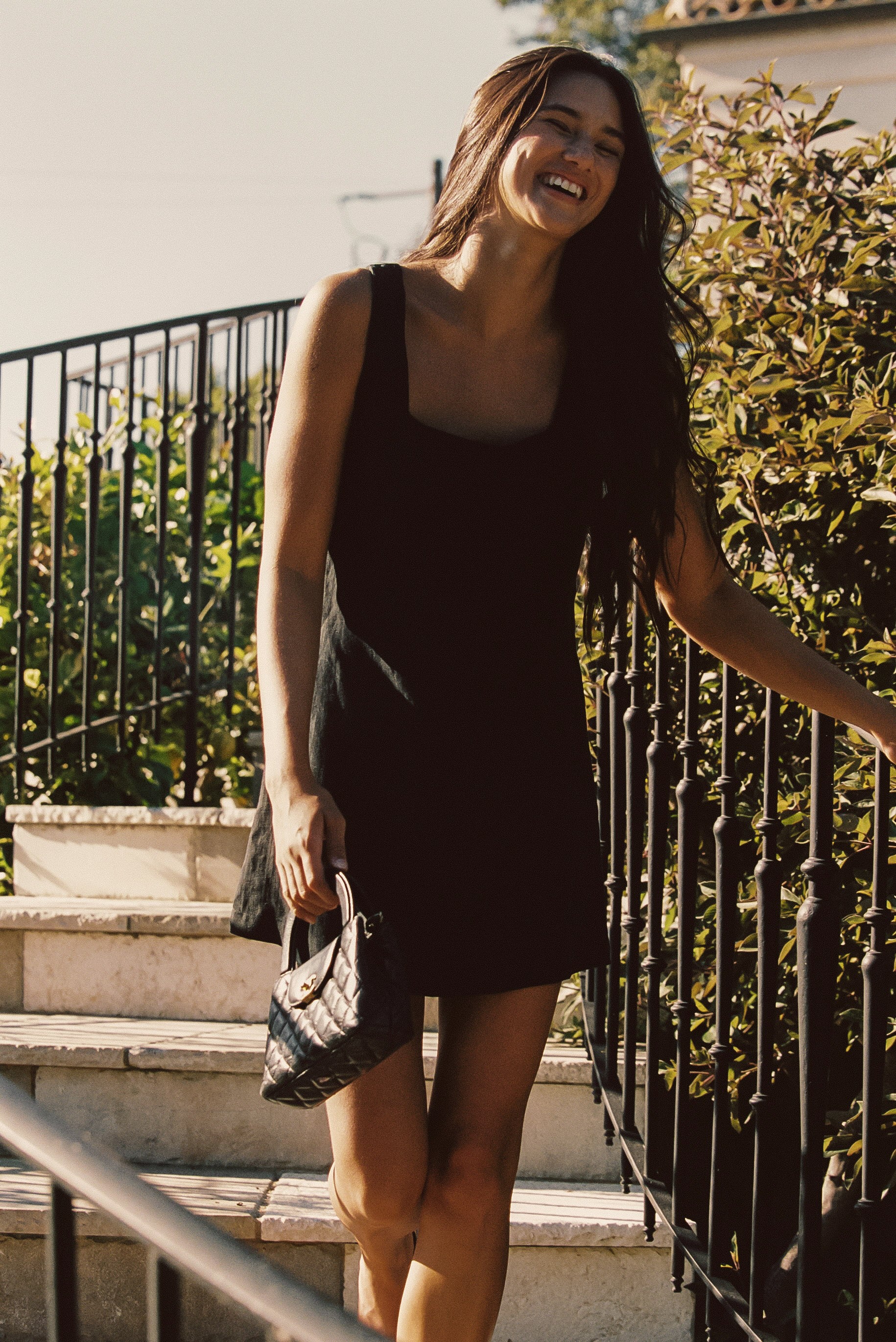 Icon Mini Dress in Black Linen SKATIE Icon Mini Dress in Black Linen SKATIE