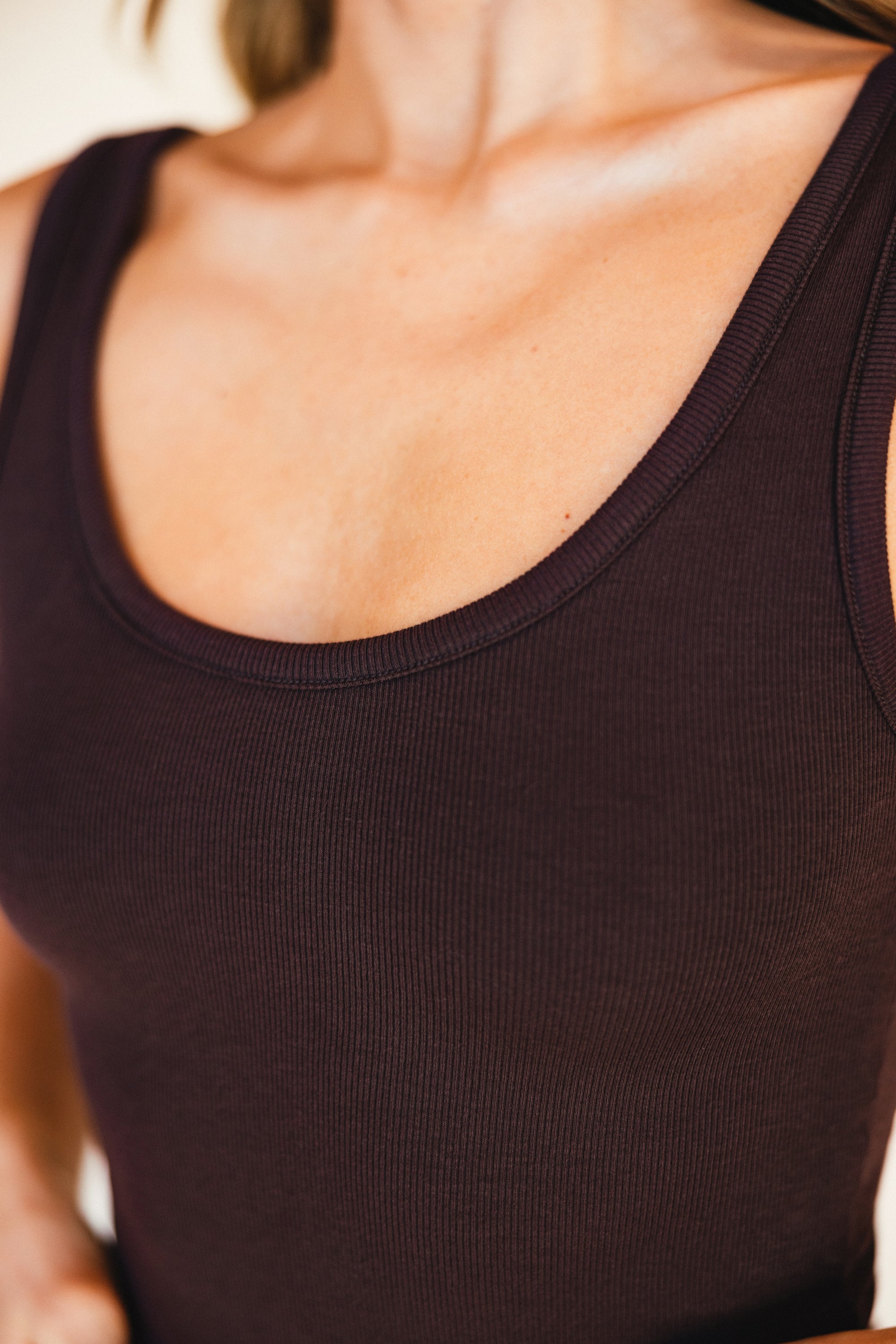 Stephanie Tank Baby Ribbed - Toasted