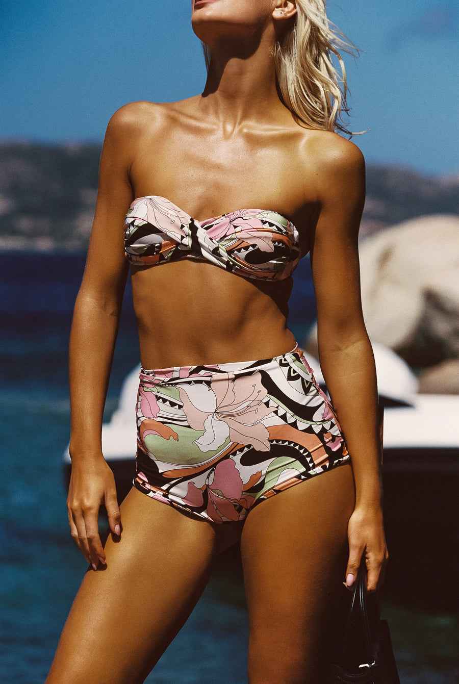 High Waist Bardot Bottom - Deia Glossy