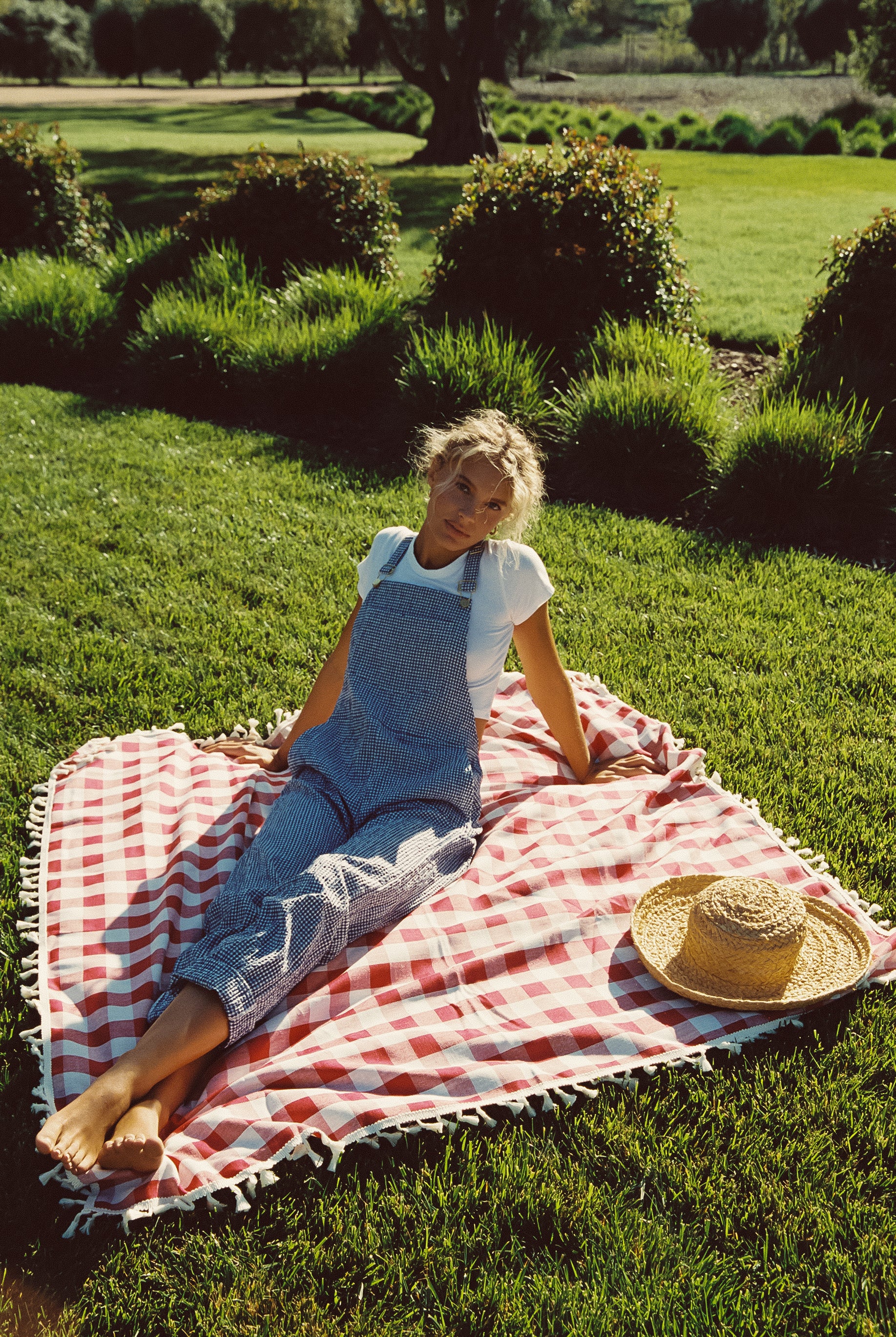 Poppy Full Length Overalls in Blue Gingham – SKATIE