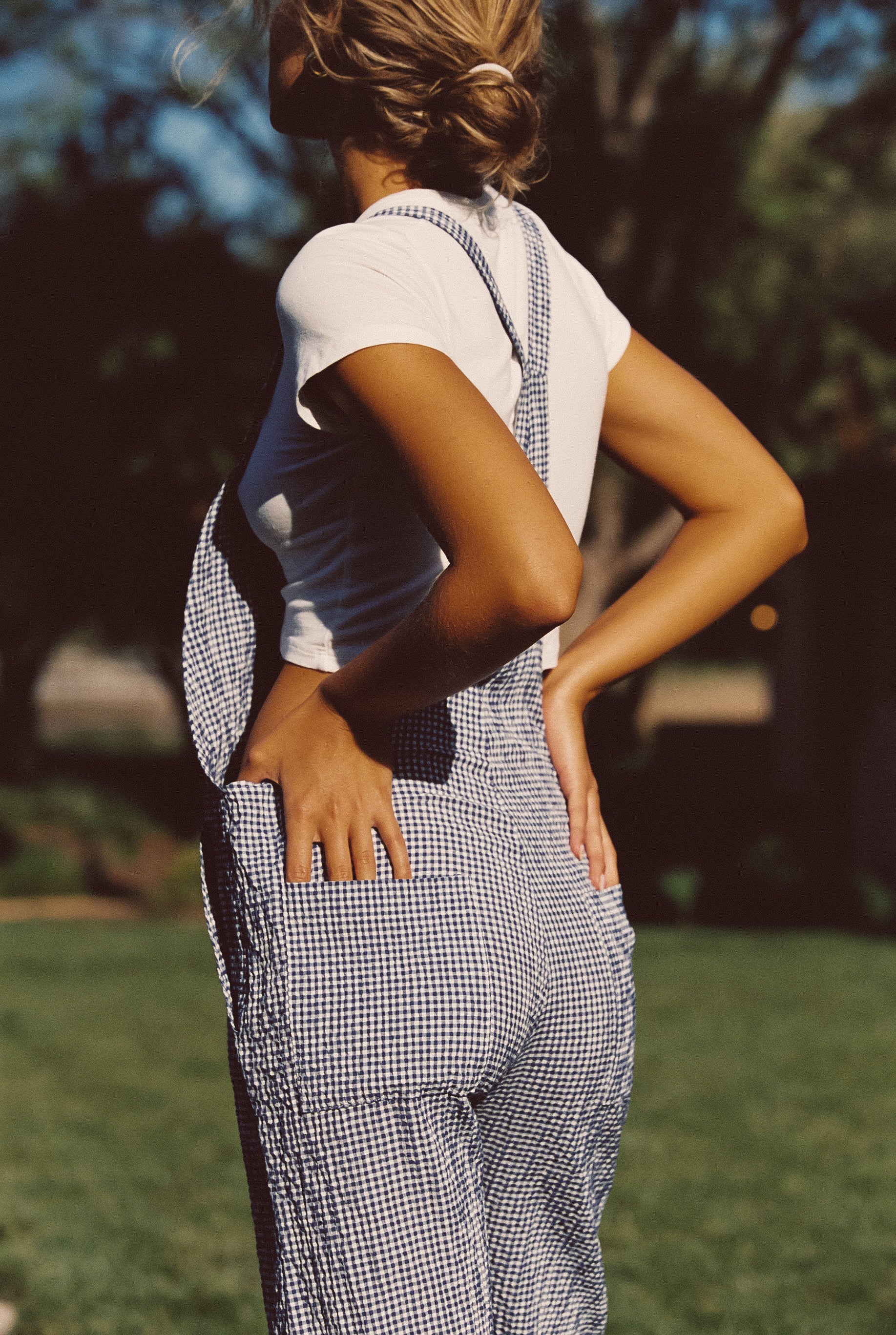 Poppy Full Length Overalls in Blue Gingham – SKATIE